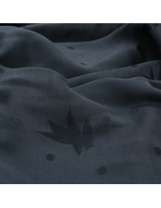 Ink Blue Streli Viscose Jacquard Fabric - Églantine & Zoé