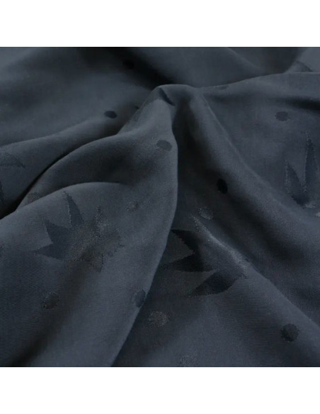 Ink Blue Streli Viscose Jacquard Fabric - Églantine & Zoé