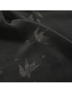 Streli Black Viscose Jacquard Fabric - Églantine & Zoé