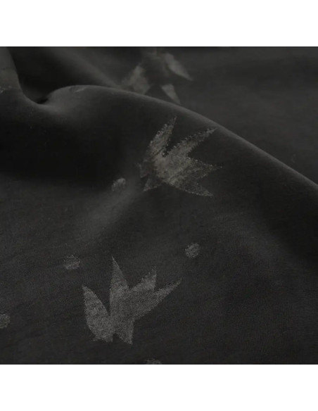 Streli Black Viscose Jacquard Fabric - Églantine & Zoé
