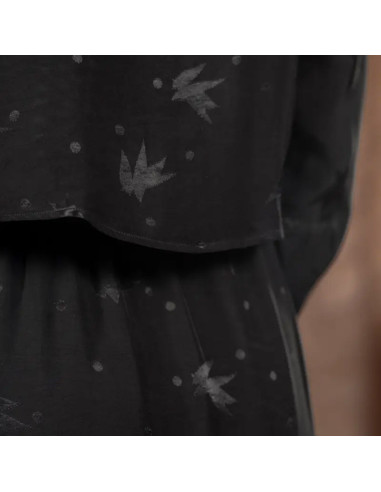 Streli Black Viscose Jacquard Fabric - Églantine & Zoé