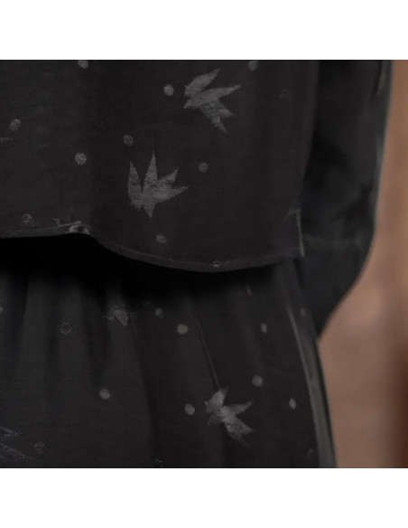 Streli Black Viscose Jacquard Fabric - Églantine & Zoé