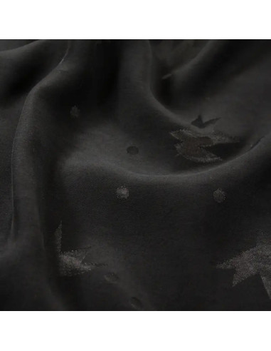 Streli Black Viscose Jacquard Fabric - Églantine & Zoé