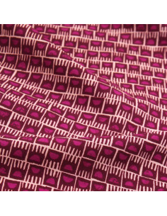 Magenta Rose Damask Viscose Fabric - Églantine & Zoé