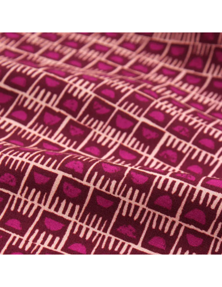 Magenta Rose Damask Viscose Fabric - Églantine & Zoé