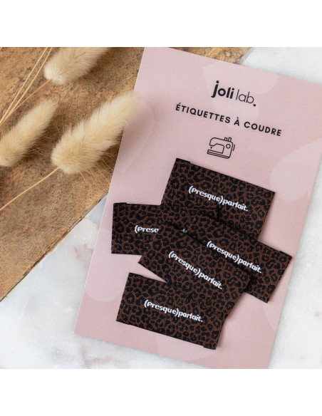 Set of 5 sew-on labels - Almost perfect chocolate leopard