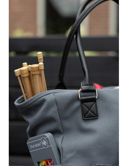 Durable tote bag for knitting and crochet