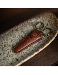 Muud Espoo Leather Protective Case for Embroidery Scissors - Rich Brown