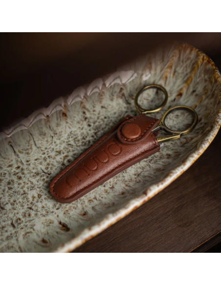 Muud Espoo Leather Protective Case for Embroidery Scissors - Rich Brown