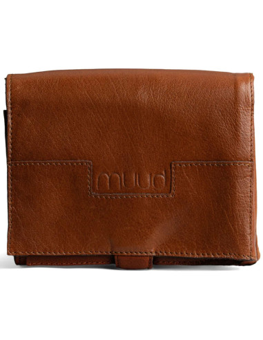 Muud Stockholm Leather Storage Case for Circular Needles - Rich Brown