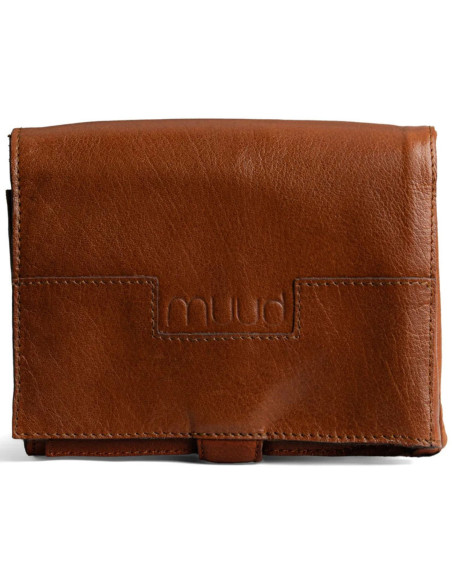 Muud Stockholm Leather Storage Case for Circular Needles - Rich Brown