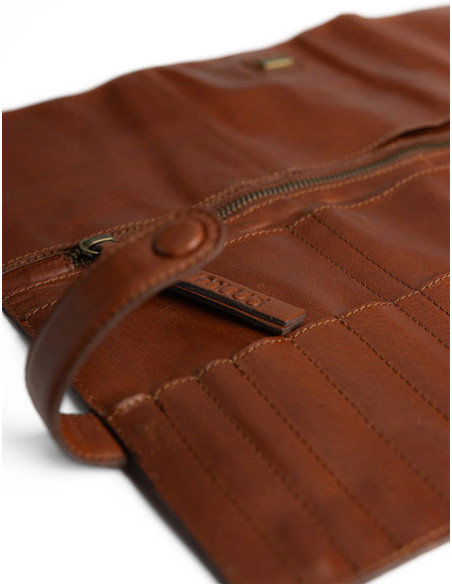 Muud Stockholm Leather Storage Case for Circular Needles - Rich Brown