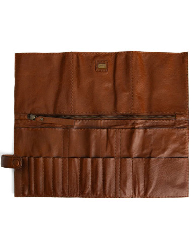 Muud Stockholm Leather Storage Case for Circular Needles - Rich Brown