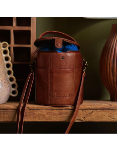 Limited Edition Muud Saturn Leather Storage Bag for Knitting - Rich Brown