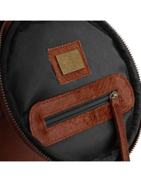 Limited Edition Muud Saturn Leather Storage Bag for Knitting - Rich Brown