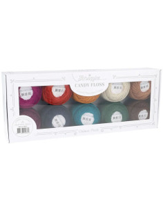 Box of 10 balls of Scheepjes Candy Floss No. 10 perle cotton - Autumn Spice