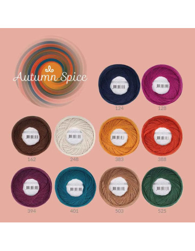 Box of 10 balls of Scheepjes Candy Floss No. 10 perle cotton - Autumn Spice