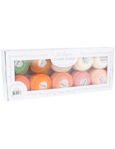 Box of 10 Scheepjes Candy Floss No. 10 pearl cotton balls - Peachy