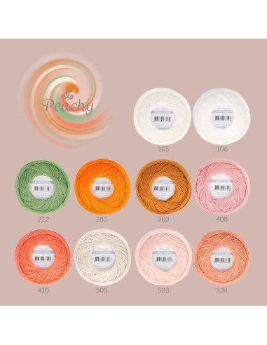 Box of 10 Scheepjes Candy Floss No. 10 pearl cotton balls - Peachy