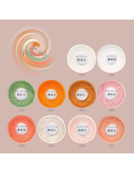 Box of 10 Scheepjes Candy Floss No. 10 pearl cotton balls - Peachy