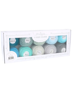 Box of 10 balls of Scheepjes Candy Floss No. 10 pearl cotton - Earl Grey