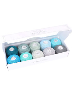 Box of 10 balls of Scheepjes Candy Floss No. 10 pearl cotton - Earl Grey 2