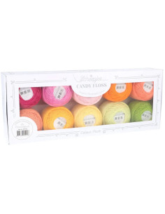 Box of 10 balls of Scheepjes Candy Floss No. 10 perle cotton - Passionfruit