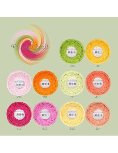 Box of 10 balls of Scheepjes Candy Floss No. 10 perle cotton - Passionfruit