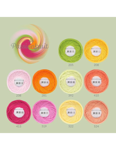 Box of 10 balls of Scheepjes Candy Floss No. 10 perle cotton - Passionfruit