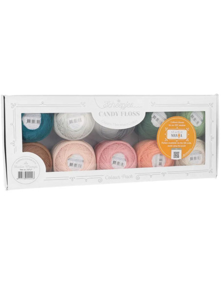 Box of 10 skeins of Scheepjes Candy Floss No. 10 pearl cotton - Studio Manya