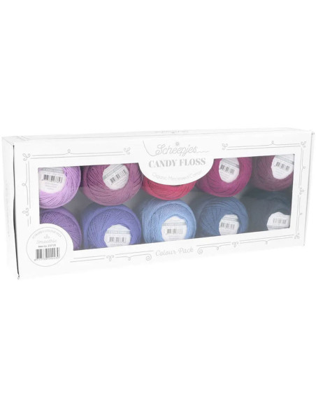 Box of 10 balls of Scheepjes Candy Floss No.10 perle cotton - Smoothie