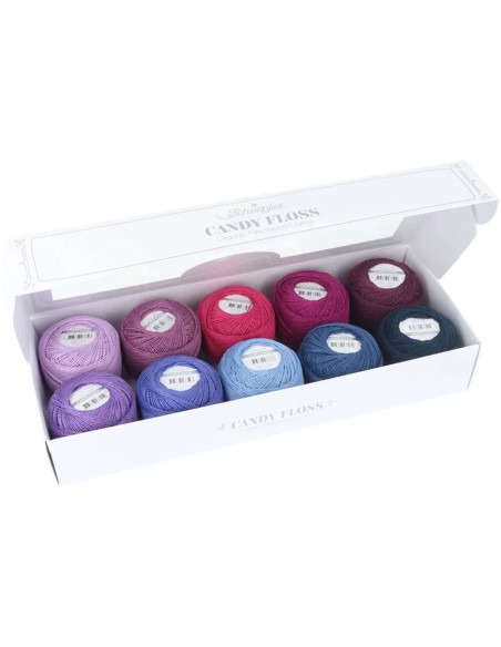 Box of 10 balls of Scheepjes Candy Floss No.10 perle cotton - Smoothie