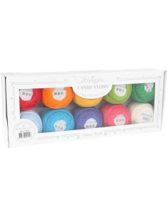 Box of 10 skeins of Scheepjes Candy Floss No. 10 pearl cotton - Birthday Cake