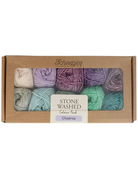 Box of 10 Scheejes Stone Washed Colour Pack Balls - Chakras