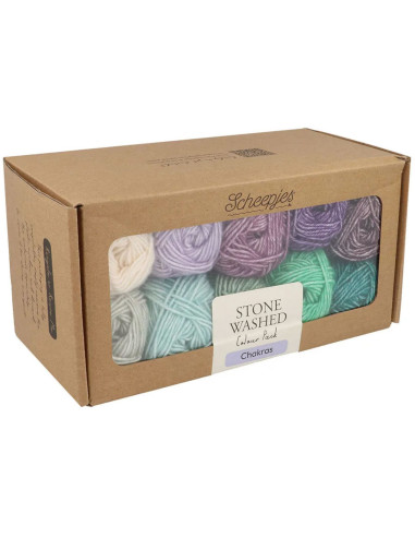 Box of 10 Scheejes Stone Washed Colour Pack Balls - Chakras