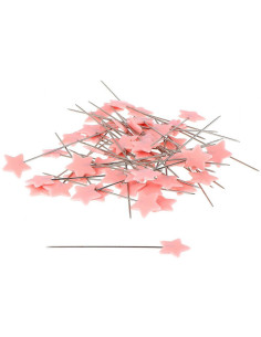 Box of 100 light pink star-shaped plastic head pins Bohin 2