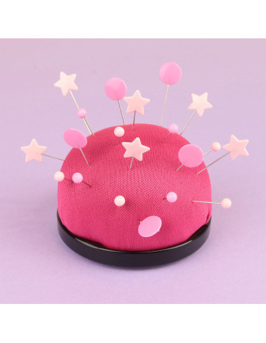 Box of 100 light pink star-shaped plastic head pins Bohin