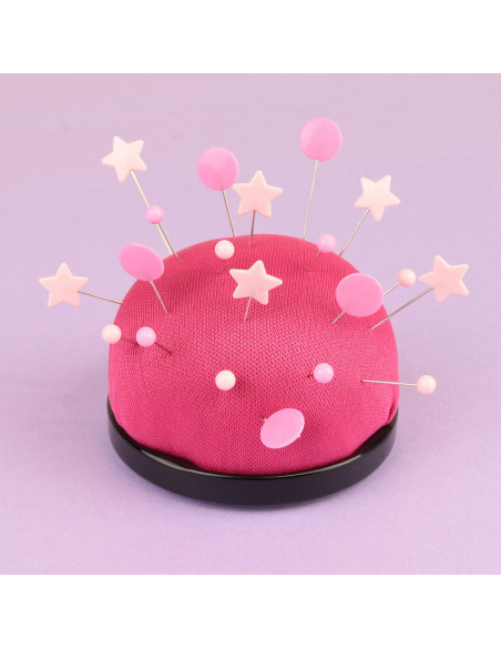 Box of 150 light pink round plastic head pins Bohin