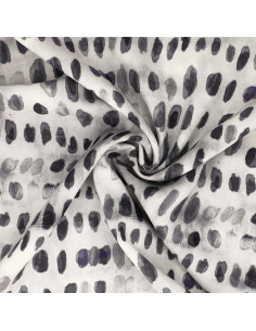 Viscose fabric - Black and white Dotty