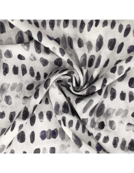 Viscose fabric - Black and white Dotty