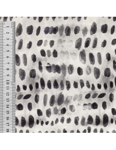 Viscose fabric - Black and white Dotty 2