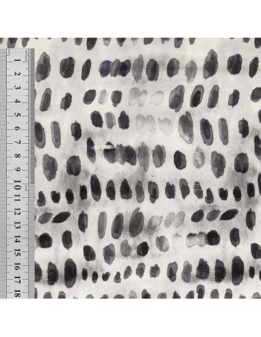 Viscose fabric - Black and white Dotty