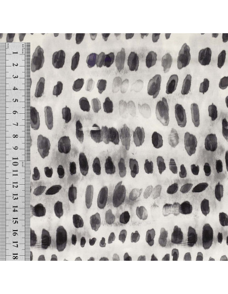 Viscose fabric - Black and white Dotty