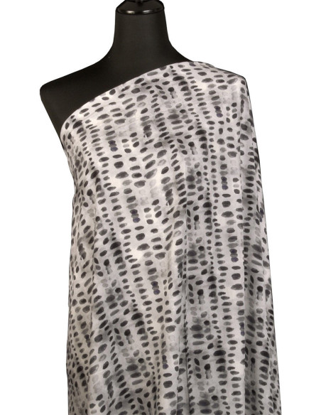 Viscose fabric - Black and white Dotty