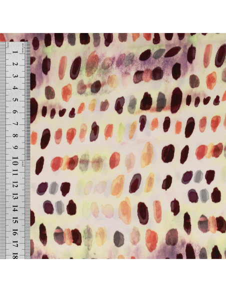 Viscose fabric - Dotty orange