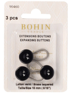 Set of 3 extension buttons - Black 2