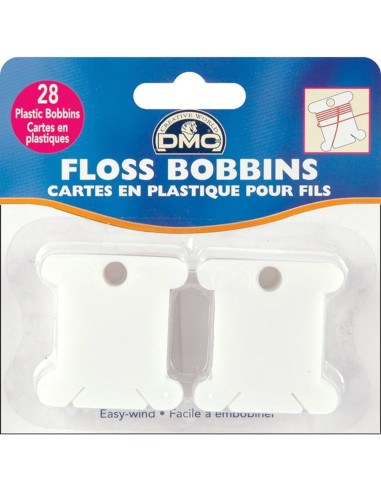 Set of 28 plastic cards for DMC embroidery threads