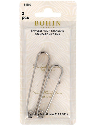 Silver kilt pin card by Bohin