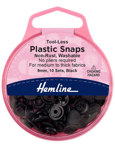 9 mm Snap Buttons Without Pliers - Black