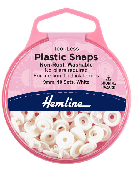 9 mm Snap Buttons Without Pliers - White